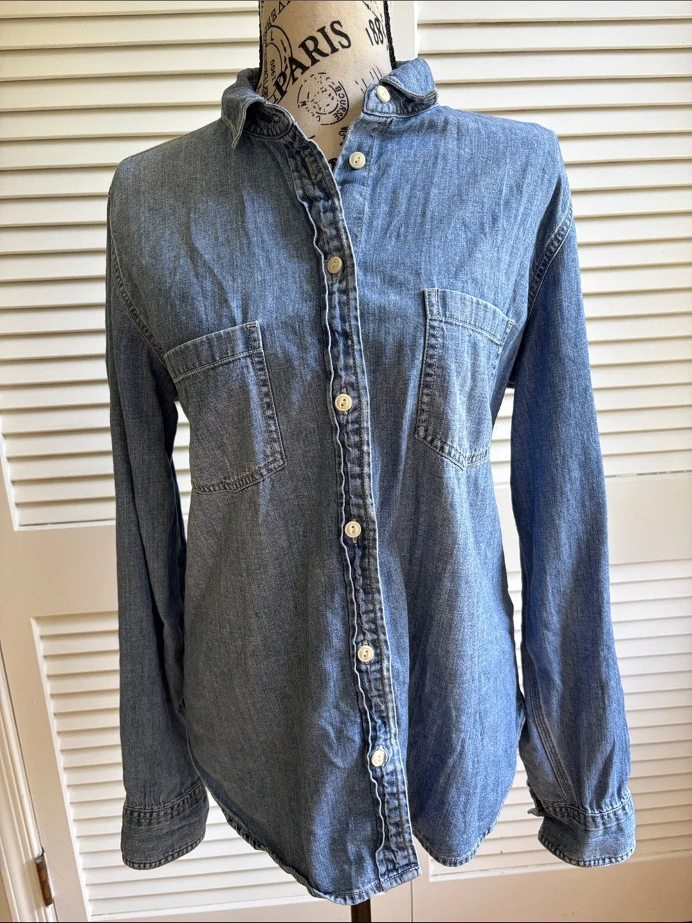J.Crew Chambray Button Down Shirt Blue Size 12